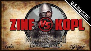 Zinfandel vs KoPL Highlights  Mount and Blade 2 Bannerlord [upl. by Ezirtaeb]