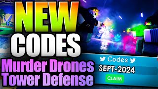 Murder Drones Tower Defense Codes ALPHA 2024  Latest Working Murder Drones Tower Defense Codes [upl. by Nauqed347]