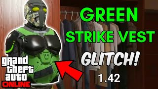 GTA Online  Save GREEN Strike Vest Glitch PATCH 142 GTA Online Outfit Glitches [upl. by Bradstreet250]