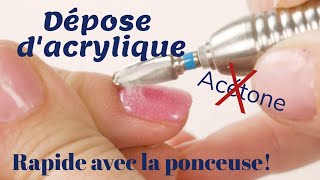 Étapes par étapes pour une dépose dacryliquegel à la ponceuse zéro acétone😃 [upl. by Thorny]