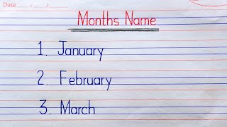 How to write month names in English  January February months name in English  Smart Writing [upl. by Alit]