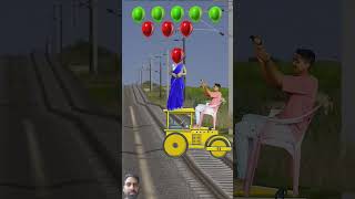 Funny cute dancing aunty vs roller stop the highspeed train shortsfeed trendingshorts [upl. by Edlin]