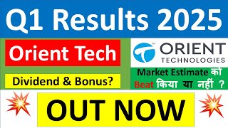 ORIENT TECHNOLOGIES Q1 results 2025  ORIENT TECH ipo results today  ORIENT TECHNOLOGIES Share News [upl. by Rica]