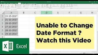 Unable to Change Date Format in Excel  You need to watch this  Microsoft Excel Tutorial [upl. by Firestone]