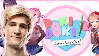 xQc Plays Doki Doki Literature Club wChat Full Playthrough [upl. by Adriell339]