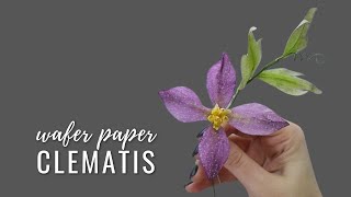 How to make Wafer Paper Clematis  FREE TEMPLATE  Florea Cakes [upl. by Uchida]