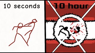 Stickfigure Fight  10 seconds vs 10 hour  Animation Challenge [upl. by Towbin408]