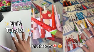 NAILS COMPILATION 💘 paper nails designs  tutorial [upl. by Ahsekan981]