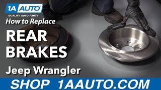 How to Replace Rear Brakes 0618 Jeep Wrangler [upl. by Nogas]