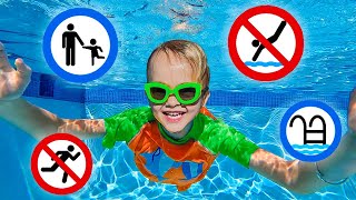 Chris learns safety rules in the pool  Useful story for kids [upl. by Bevash15]