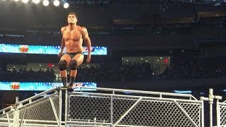 Cody Rhodes amazing moonsault from the top of a cage at MSG [upl. by Nahtannhoj]