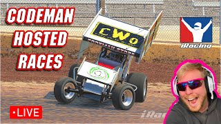 🔴LIVE  CODEMAN  iRacing  Hosted Sprintcar Racing [upl. by Saum]