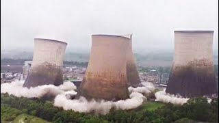 Video Iconic Rugeley Power Station Demolished In Seconds [upl. by Icam]