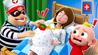 Mom Bad Guy Broke into Hospital  Take Care Of Pregnant Mom and More Nursery Rhymes amp Kids Songs [upl. by Procter279]