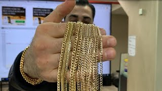 Gold Chains Video Review TraxNYC Mariner Double Curb Miami Diamond Cut [upl. by Einnod934]