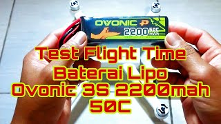 Test Flight Time Batery Lipo Ovonic 2200mah 3s 50C pada Drone Fimi A3 [upl. by Cassey46]