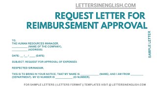 Request Letter to the Company for Approval of Expenses – Reimbursement Approval Letter Sample [upl. by Bordy]