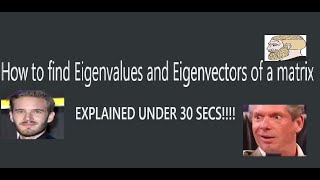 How to find Eigenvalues and Eigenvectors of a matrix  explained in 30 secs LinearAlgebra [upl. by Ronoel229]