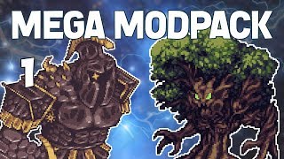 Terraria  1 HUGE CUSTOM MODPACK Mega Modpack Lets Play [upl. by Addiego881]