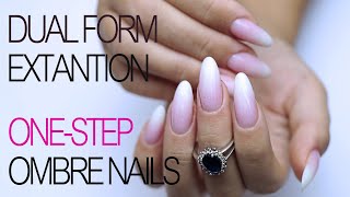 How to Quick amp Easy Ombre Nails  Dual Form PolyGel Nail Extensions [upl. by Enilrem119]