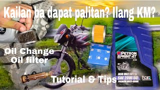 PAANO MAG CHANGE OIL AT MAG PALIT NG OIL FILTER NG bajaj ct125 bajaj [upl. by Ahsienal119]