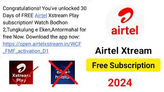 Airtel xstream free subscription 2024  Airtel xstream premium free subscription [upl. by Darell38]