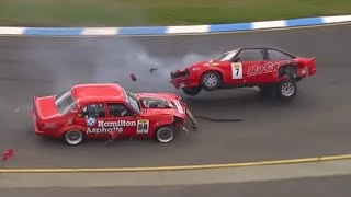 Touring Car Masters 2024  Sandown Race 3  HughesampPollicina Big Crash [upl. by Icak]