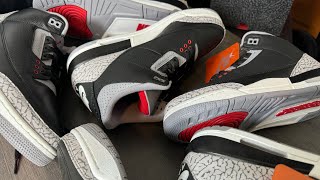 Quality Issues From Shock Drop Pair Air Jordan 3 Black Cement [upl. by Adelia]