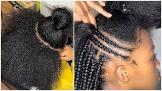 Express Kids Braids  Knotless Box Braids  Feed In Braids hairstyles Kid Friendly Braids and Beads [upl. by Ofella]