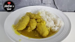 HähnchenCurry mit Reis Rezept  schnelles amp einfaches Mittagessen mit Kakosmilch [upl. by Honna]