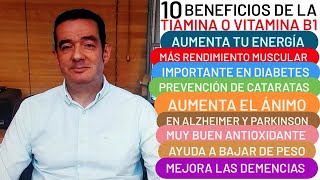 10 BENEFICIOS DE LA TIAMINA ENERGÍA MÁS MUSCULO ESTIMULA EL CEREBRO AUMENTA EL ÁNIMO ALIMENTOS [upl. by Annoit]