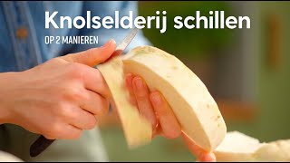 Knolselderij schillen  How to  Allerhande [upl. by Byrd512]