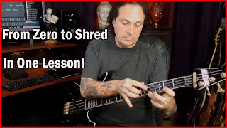 Bass Tapping Lesson  Complete technique guide and two full riffs in the Style of Vai  Sheehan [upl. by Aillemac]