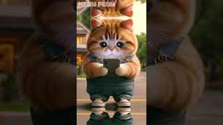 Life goes in scrolling 📱😱 shorts funny cat tiktok viral youtube meowpeow catcutes cattales [upl. by Ggerg310]