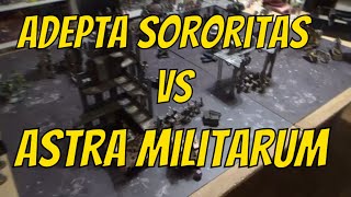 WH40K9th Adepta Sororitas vs Astra Militarum [upl. by Ahsinrad]