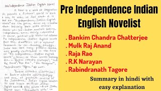 Pre Independence Indian English Novel  Pre Independence Indian English Novelist [upl. by Teryn]