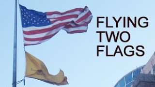 FlagDeskcom  Flag Runners show How to fly two flags on one flagpole [upl. by Fazeli576]