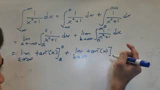 Improper Integral of 1x21 with a  inf and b  inf Calculus 2 Improper Integral [upl. by Eelame]