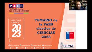 TEMARIO COMPLETO PRUEBA PAES DE CIENCIAS ADMISIÓN 2023 [upl. by Ulphi744]