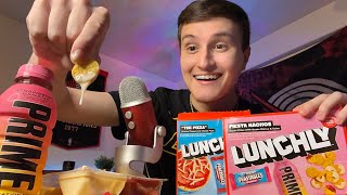 ASMR Lunchly Taste Test  Review 🔴🔵 mukbang [upl. by Irwin]