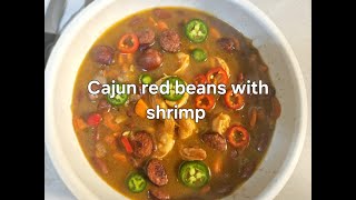 Cajun red beans 🫘 with shrimp soulfood cooking redbeans cajun homecooked [upl. by Usanis838]