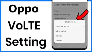 Oppo Mobile Volte Setting  How To Change Volte Settings In Oppo [upl. by Reichert307]