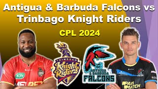 Trinbago Knight Riders vs Antigua and Barbuda Falcons t20 match  cpl 2024 live matches updates [upl. by Isleana826]