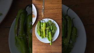 blistered shishito peppers 🌶 easyrecipes japanesefood indoorgardening [upl. by Airbmak998]