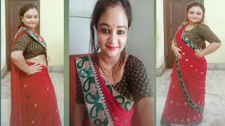 How To Drape Saree Fast I Pre Pleated Pallu drape I Look tall and Slim in saree I wear saree easily [upl. by Mascia]