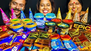 30 ICE CREAM EATING CHALLENGE  Magnum Brownie London Dairy Amul Cornetto Epic  Eating Show [upl. by Allehc118]