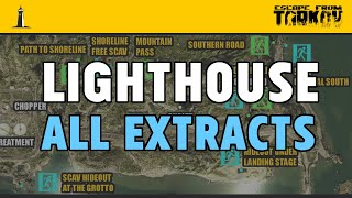 Lighthouse All Extracts  Exit Locations With Map in Escape From Tarkov [upl. by Akerehs792]