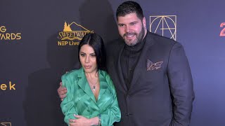 Paola Rossi Salvatore Esposito 26th Annual ADG Awards Red Carpet Fashion [upl. by Ihp]