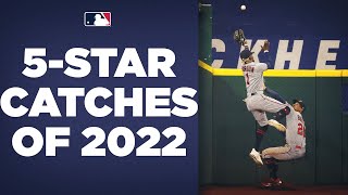 INCREDIBLE CATCHES All StatCast 5STAR catches from the 2022 MLB season [upl. by Aerdnat773]