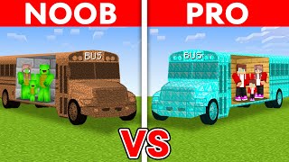 MIKEY vs JJ Family NOOB vs PRO BUS HOUSE Build Challenge Minecraft Maizen [upl. by Shig945]